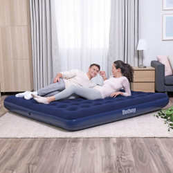 saltea gonflabila - dubla, velour - albastru - 203 x 183 x 22 cm