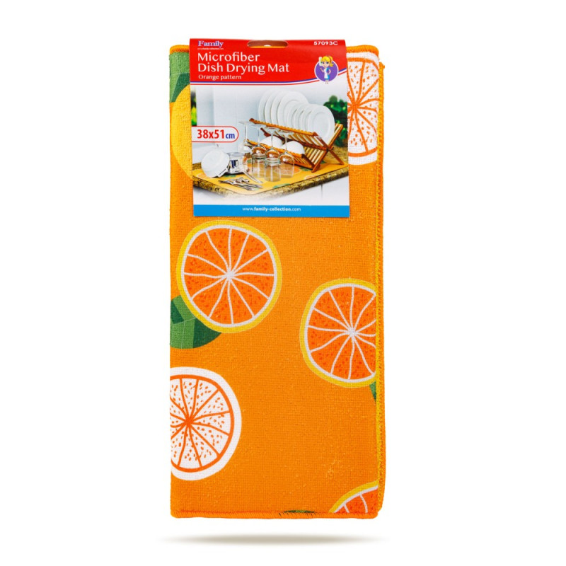 covoras de uscare vase din microfibra - 38 x 51 cm - model portocaliu