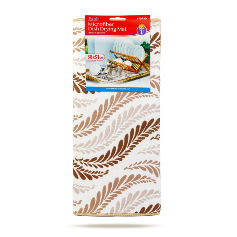 covoras de uscare vase din microfibra - 38 x 51 cm - model maro