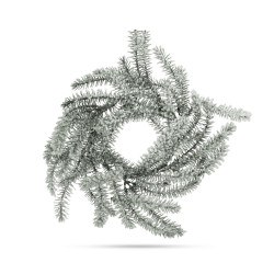 decor de craciun - coroana - verde, inzapezita - 27 cm