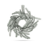 decor de craciun - coroana - verde, inzapezita - 27 cm