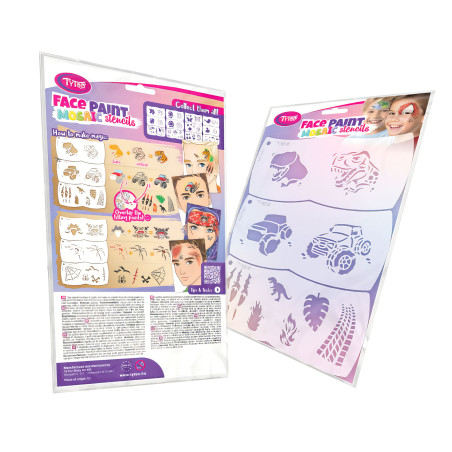 model mozaic face painter - dinozaur - suv - 3 piese / pachet tytoo