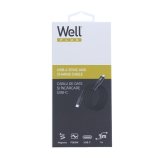 cablu magnetic usb-c - usb-c, 1m, well, 20v 3a, 60w, negru