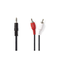 cablu audio stereo 3.5 mm tata - 2x rca tata 2.0 m negru