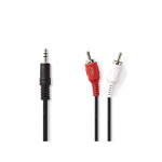 cablu audio stereo 3.5 mm tata - 2x rca tata  2.0 m negru