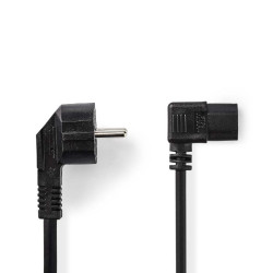 cablu de alimentare schuko tata cotit - iec-320-c13 cotit, 10m negru, nedis