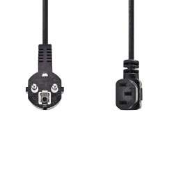 cablu de alimentare schuko tata cotit - iec-320-c13 cotit, 10m negru, nedis