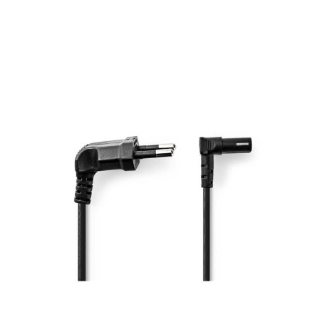 cablu de alimentare euro tata cotit - iec-320-c7 cotit, 2m, negru, nedis