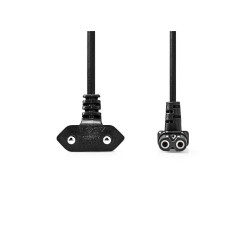cablu de alimentare euro tata cotit - iec-320-c7 cotit, 2m, negru, nedis