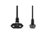 cablu de alimentare euro tata cotit - iec-320-c7 cotit, 2m, negru, nedis cablu de alimentare euro tata cotit - iec-320-c7 cotit, 2m, negru, nedis