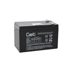 Acumulatori de plumb, Baterie sigilată cu plumb acid 12V 9Ah Geti (conector 6,35 mm) -1, dioda.ro