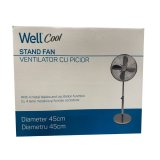 ventilator cu picior 45cm, 50w, inaltime 1.5m, metal, well cool