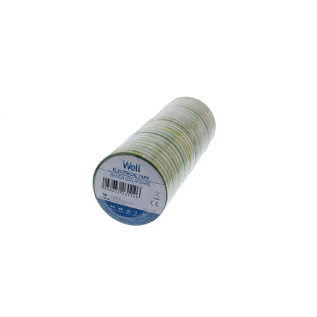banda izolatoare 1.9 cm x 20 m - galben/verde, set 10 bucati, well
