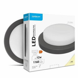 aplica perete exterior cu led rotund 12w, 1160lm, 15cm, 4000k, ip65, negru, modee