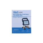 proiector led portabil reincarcabil, 20w, 2000lm, ip44, well