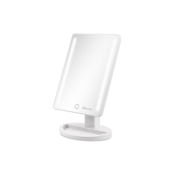 oglinda cosmetica cu led girmi be04, 16x22cm, portabila, alimentare usb-c / 4x aa
