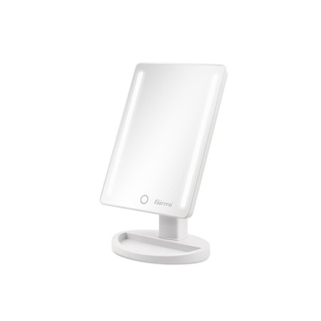oglinda cosmetica cu led girmi be04, 16x22cm, portabila, alimentare usb-c / 4x aa