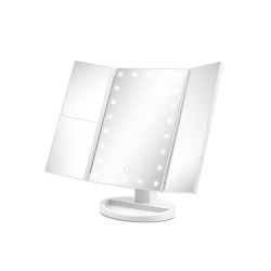 oglinda cosmetica cu led girmi be05, 34x23.5cm, portabila, alimentare usb-c / 4x aaa