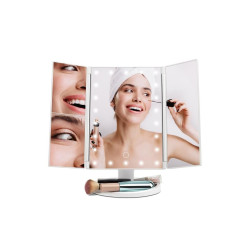oglinda cosmetica cu led girmi be05, 34x23.5cm, portabila, alimentare usb-c / 4x aaa