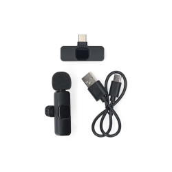 microfon lavaliera wireless pentru laptop, smartphone, tableta, usb-c, nedis
