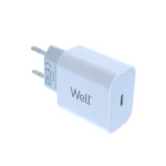 incarcator retea well, 1x usb-c pd 20w alb, punga