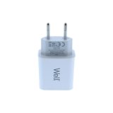 incarcator retea well, 1x usb-c pd 20w alb, punga