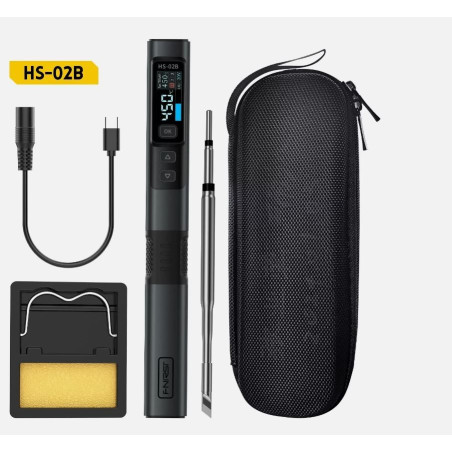 ciocan de lipit 100w, afisaj digital, usb-c, 1.2m, fnirsi hs-02b, pachet standard