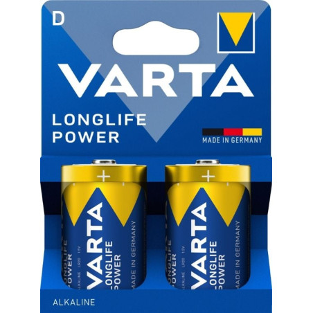 baterie alcalina r20 (d) longlife power varta, set 2 buc