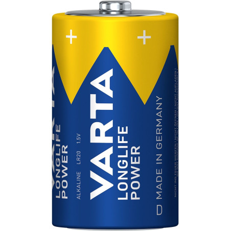 baterie alcalina r20 (d) longlife power varta, set 2 buc