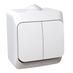 intrerupator dublu pt ip44, alb, schneider