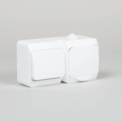 priza cu intrerupator pt ip44, alb, schuko