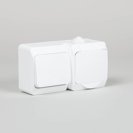 priza cu intrerupator pt ip44, alb, schuko