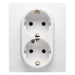 niloe priza dubla, alb, schuko