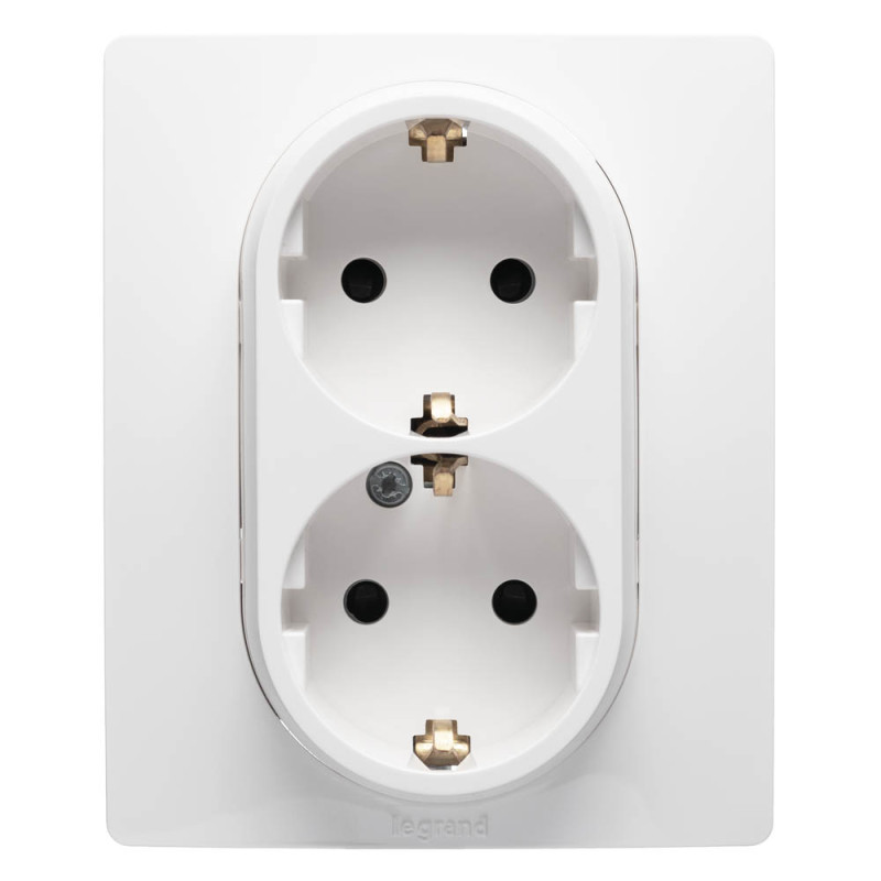 niloe priza dubla, alb, schuko