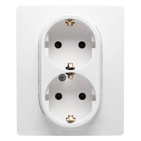 niloe priza dubla, alb, schuko