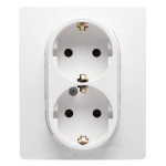 niloe priza dubla, alb, schuko