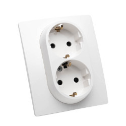 niloe priza dubla, alb, schuko