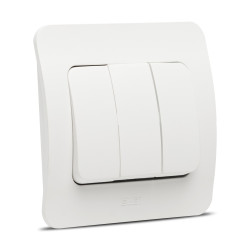 jazz intrerupator triplu, alb mat, elbi