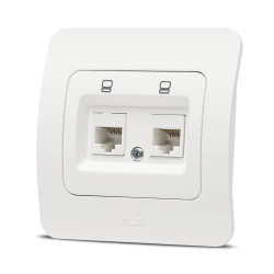 jazz priza utp 2xrj45 cat6e, alb mat, elbi