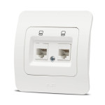 jazz priza utp 2xrj45 cat6e, alb mat, elbi