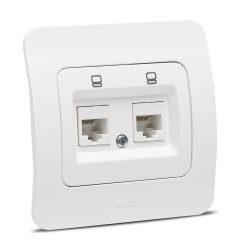 jazz priza utp 2xrj45 cat6e, alb mat, elbi