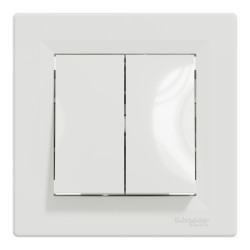 asfora intrerupator dublu cap scara, alb, schneider