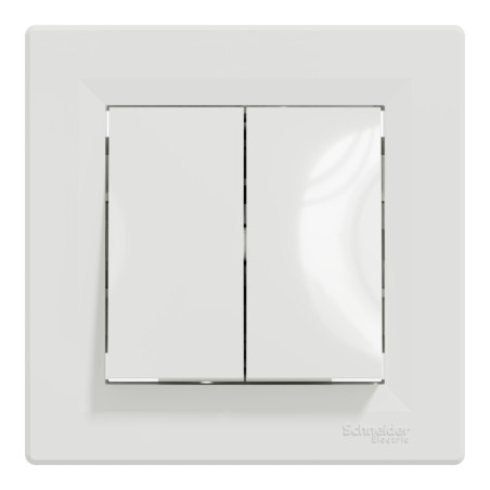 asfora intrerupator dublu cap scara, alb, schneider