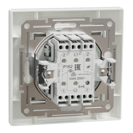 asfora intrerupator dublu cap scara, alb, schneider