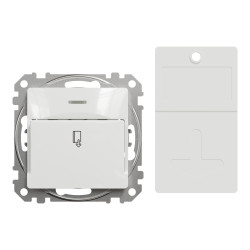 noua sedna intrerupator card, alb, schneider