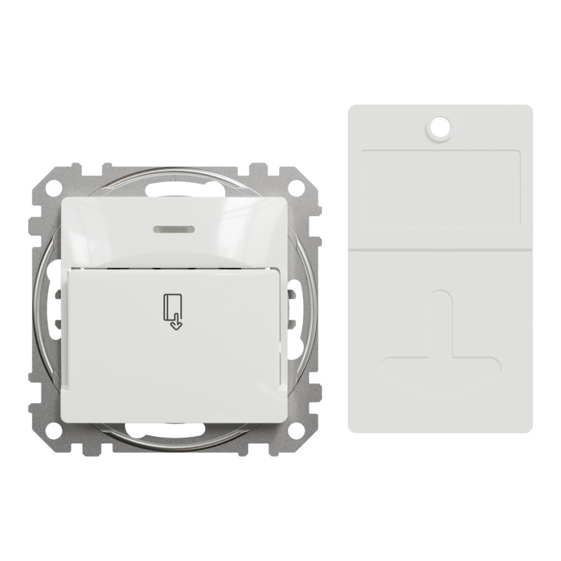 noua sedna intrerupator card, alb, schneider
