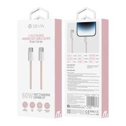 cablu usb-c - usb-c 1m 60w 3a - roz