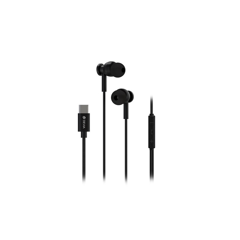 casca stereo 1.2m cu mufa tip c - negru
