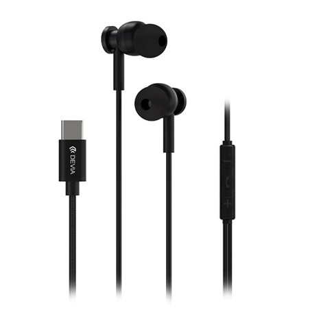 casca stereo 1.2m cu mufa tip c - negru