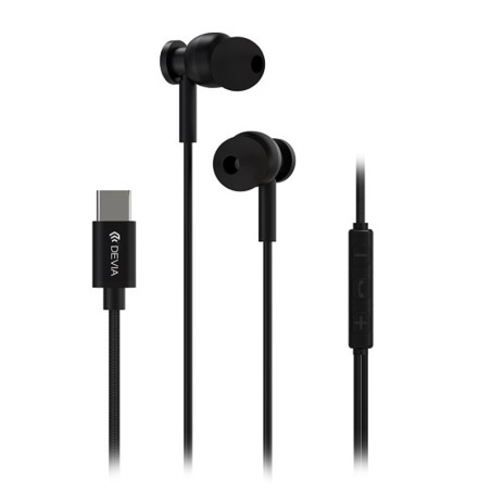 casca stereo 1.2m cu mufa tip c - negru